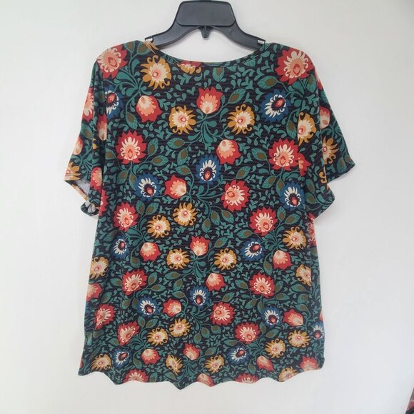 LulaRoe Women's Short Sleeve Knit Pullover Top Multi Colore Floral Size 3X - Picture 4 of 6
